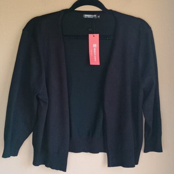 Urban Coco Black Short waisted knit open cardigan new with Tags Size XL - Picture 1 of 8